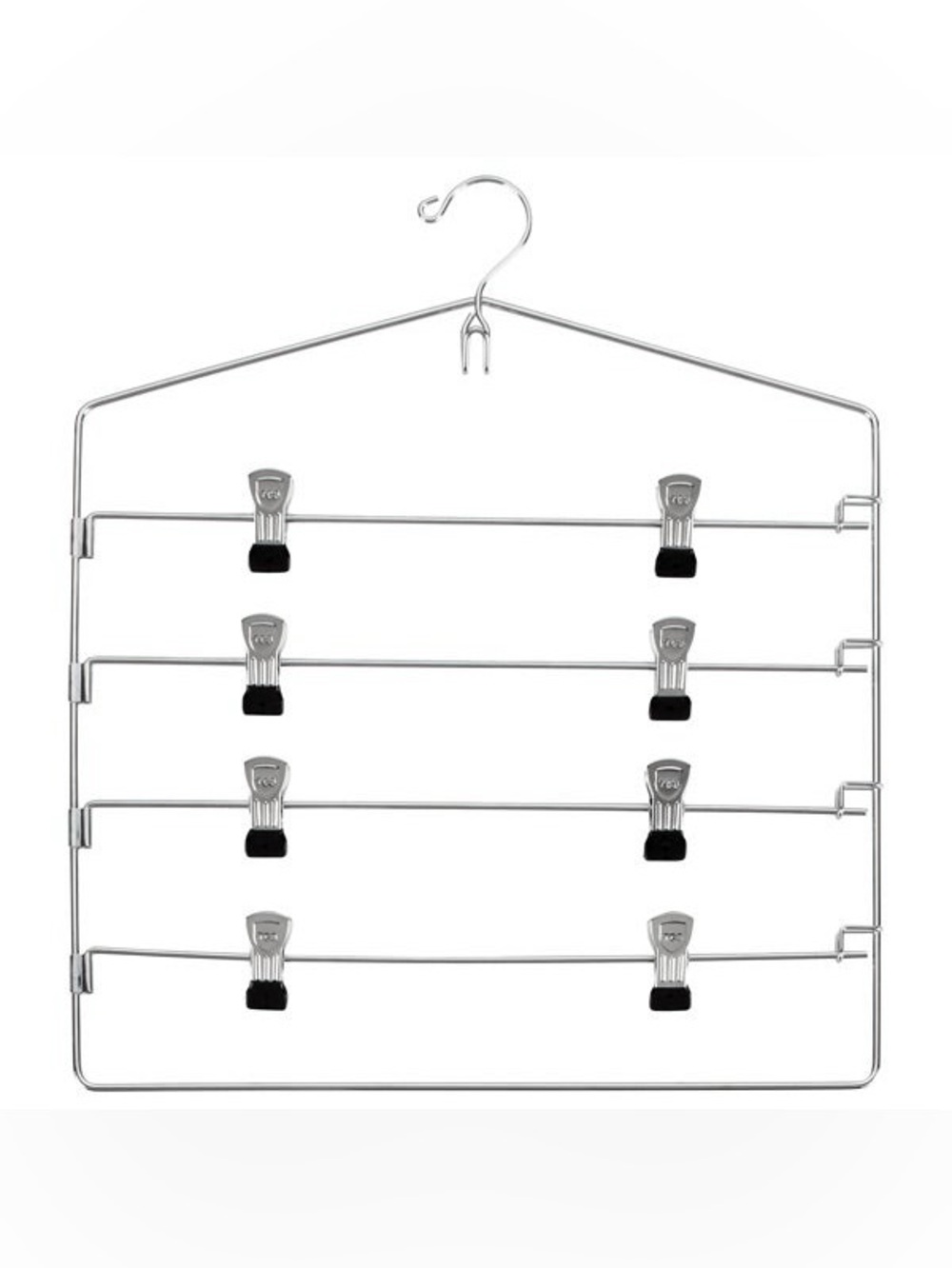 The Container Store Chrome Metal
4-Tier Swing Arm Skirt Hangers